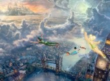 clouds_Disney_Company_movies_flying_architecture_pirates_London_Big_Ben_Tinkerbell_Tower_Bridge_Peter_Pan_Thomas_Kinkade_fairy_tales_captain
